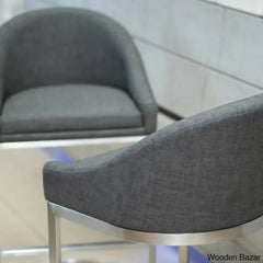 Otusa Swivel 26āā Counter Height Brushed Stainless Steel And Bar Stool