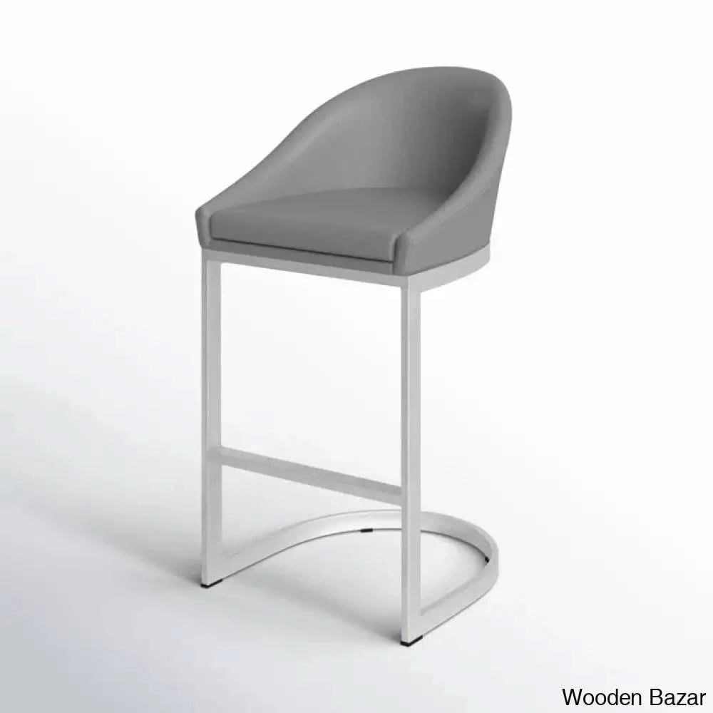 Otusa Swivel 26āā Counter Height Brushed Stainless Steel And Bar Stool