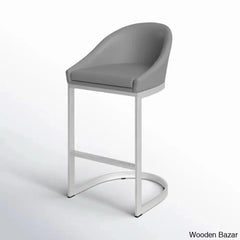 Otusa Swivel 26āā Counter Height Brushed Stainless Steel And Bar Stool