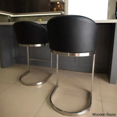 Otusa Swivel 26āā Counter Height Brushed Stainless Steel And Bar Stool