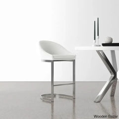 Otusa Swivel 26āā Counter Height Brushed Stainless Steel And Bar Stool