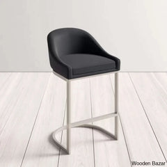 Otusa Swivel 26āā Counter Height Brushed Stainless Steel And Bar Stool