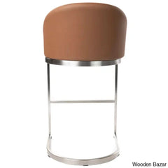 Otusa Swivel 26āā Counter Height Brushed Stainless Steel And Bar Stool