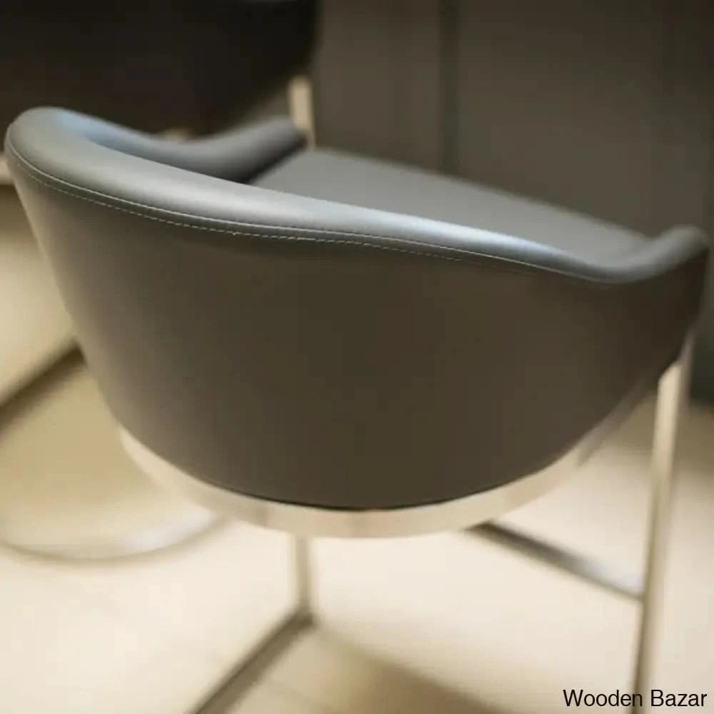 Otusa Swivel 26āā Counter Height Brushed Stainless Steel And Bar Stool