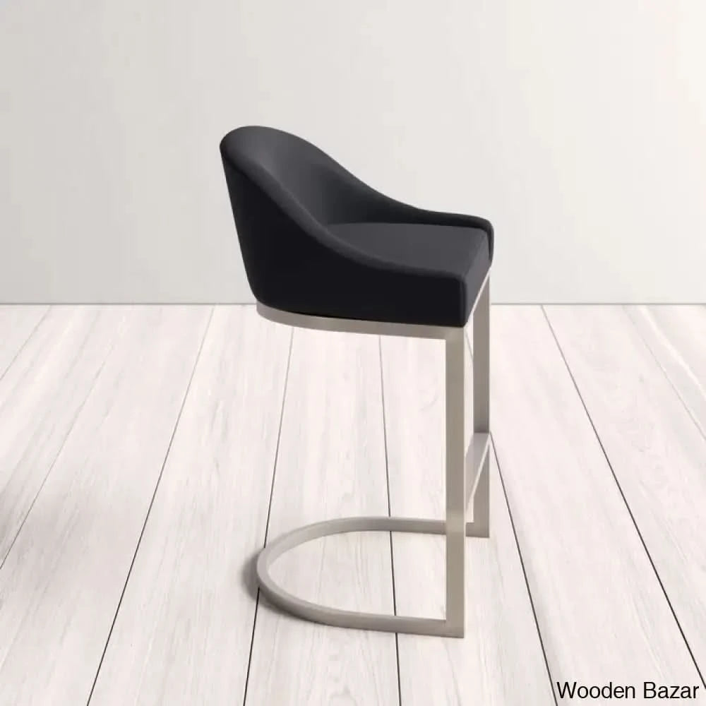 Otusa Swivel 26āā Counter Height Brushed Stainless Steel And Bar Stool