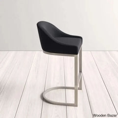 Otusa Swivel 26āā Counter Height Brushed Stainless Steel And Bar Stool