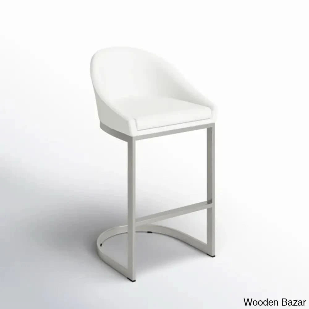 Otusa Swivel 26āā Counter Height Brushed Stainless Steel And Bar Stool