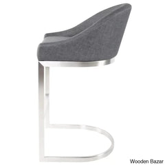 Otusa Swivel 26āā Counter Height Brushed Stainless Steel And Bar Stool