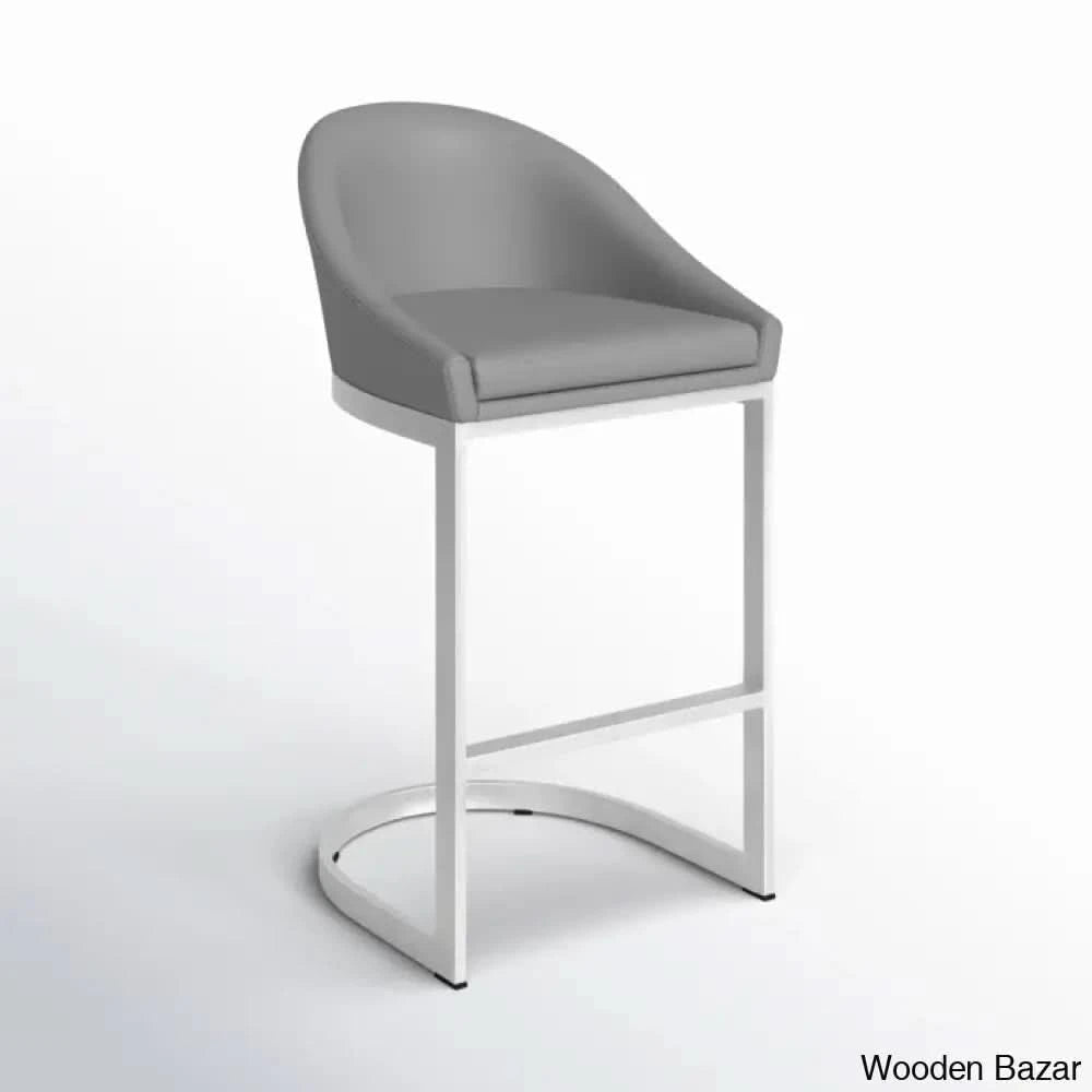 Otusa Swivel 26āā Counter Height Brushed Stainless Steel And Bar Stool
