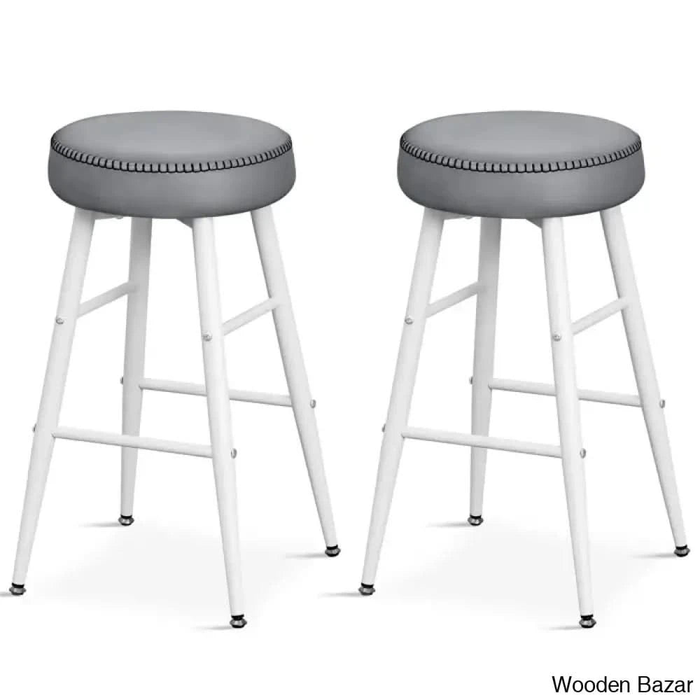 Parmleys Swivel Faux Leather Counter And Bar Stool (Set Of 2)