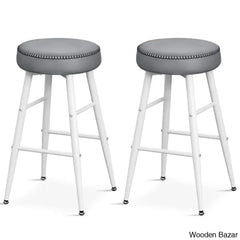 Parmleys Swivel Faux Leather Counter And Bar Stool (Set Of 2)