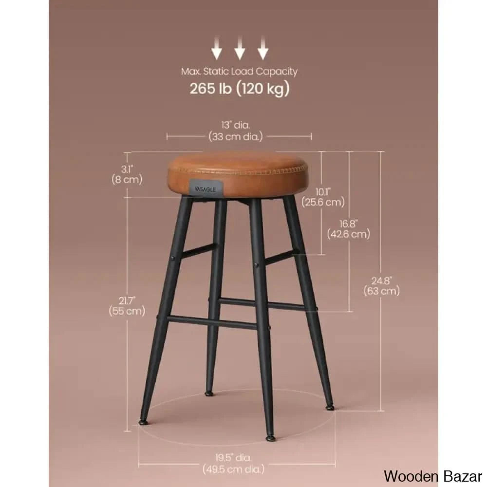 Parmleys Swivel Faux Leather Counter And Bar Stool (Set Of 2)