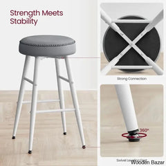 Parmleys Swivel Faux Leather Counter And Bar Stool (Set Of 2)