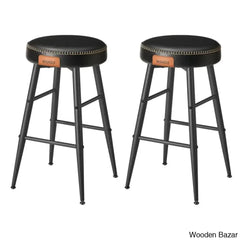 Parmleys Swivel Faux Leather Counter And Bar Stool (Set Of 2)