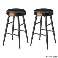Parmleys Swivel Faux Leather Counter And Bar Stool (Set Of 2)