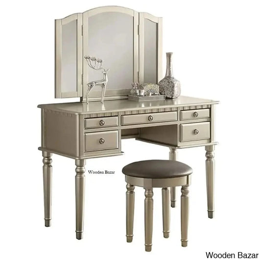 Phaedra Vanity Dressing Table With Mirror And Stool