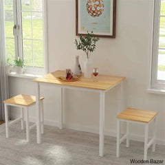 Porren New 2 Seater Dining Table Set - Wooden Bazar