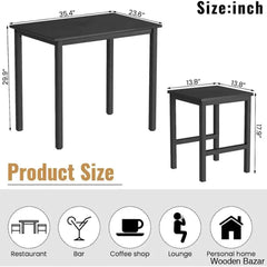 Porren New 2 Seater Dining Table Set - Wooden Bazar