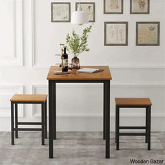 Porren New 2 Seater Dining Table Set - Wooden Bazar