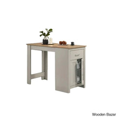 Portaza Modern 2 Seater Wooden Dining Table Set (3 Piece)