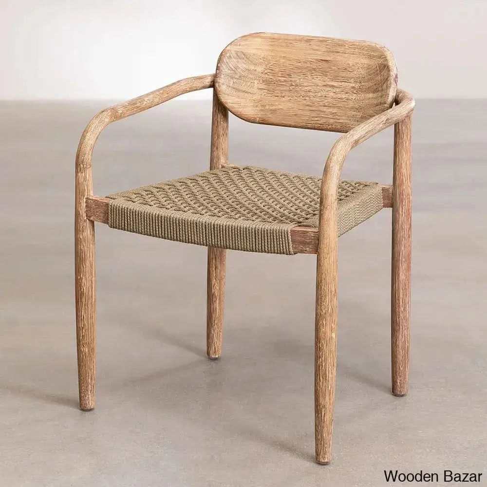 Potter Latest Round Dining Table Set With Armrests - Wooden Bazar