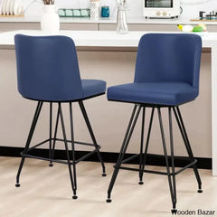 Princetone Swivel 26āā Counter And Bar Stool (Set Of 2) Blue