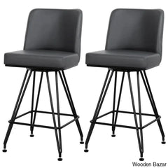 Princetone Swivel 26āā Counter And Bar Stool (Set Of 2) Gray