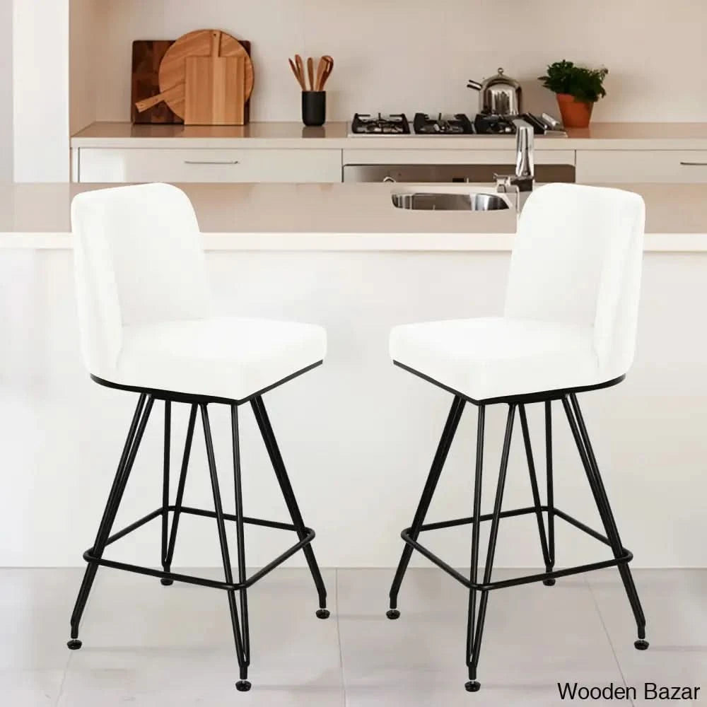 Princetone Swivel 26āā Counter And Bar Stool (Set Of 2) White