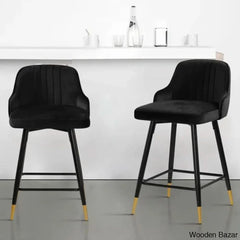 Quiin Swivel Velvet Upholstered Counter & Bar Stool (Set Of 4)