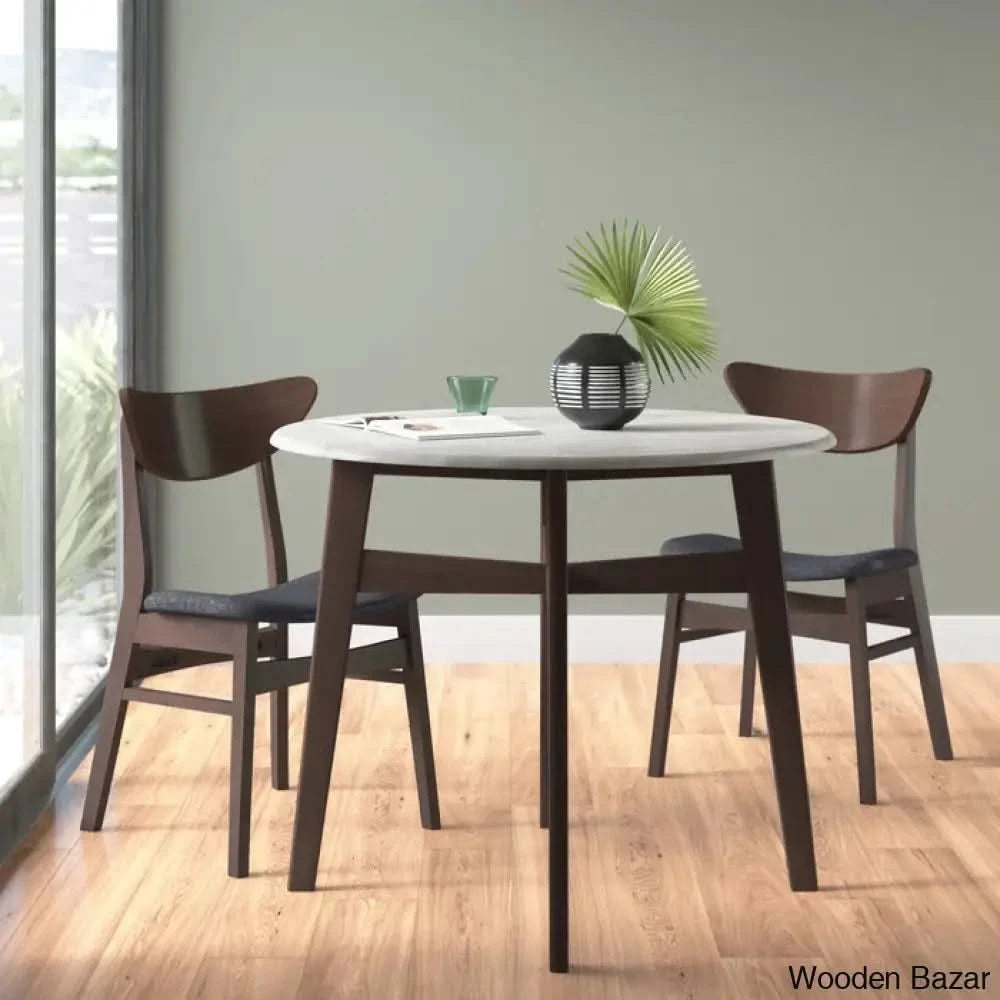 Rad Wooden 2 Seater Solid Wood Top Dining Set
