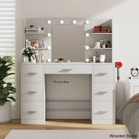 Ragin Makeup Vanity Dressing Table With Usb Power Outlet And 3 Modes Adjustable Brightness Light