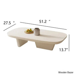 Rakiburn 51’’ Modern Minimalist Double Leg Solid Wood Rectangular Coffee And Center Table