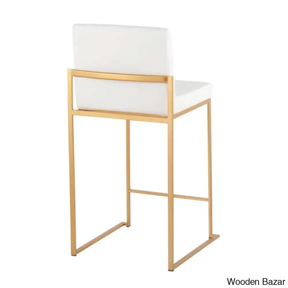 Rakowskiz Swivel Upholstered Counter And Bar Stool With Metal Frame (Set Of 2)