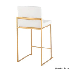 Rakowskiz Swivel Upholstered Counter And Bar Stool With Metal Frame (Set Of 2)