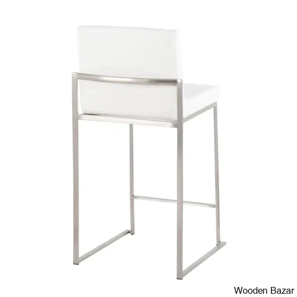 Rakowskiz Swivel Upholstered Counter And Bar Stool With Metal Frame (Set Of 2)