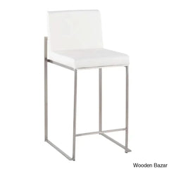 Rakowskiz Swivel Upholstered Counter And Bar Stool With Metal Frame (Set Of 2)