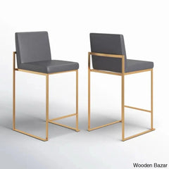 Rakowskiz Swivel Upholstered Counter And Bar Stool With Metal Frame (Set Of 2)