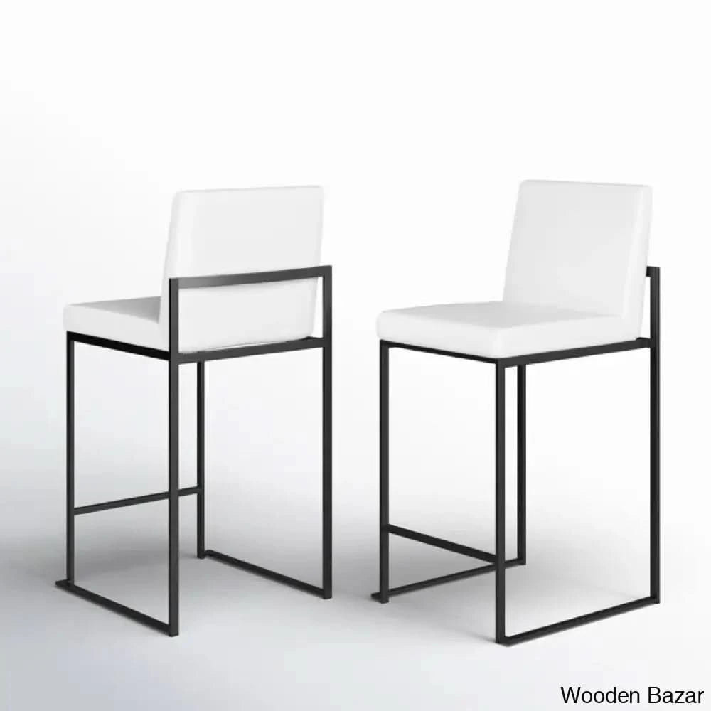 Rakowskiz Swivel Upholstered Counter And Bar Stool With Metal Frame (Set Of 2)