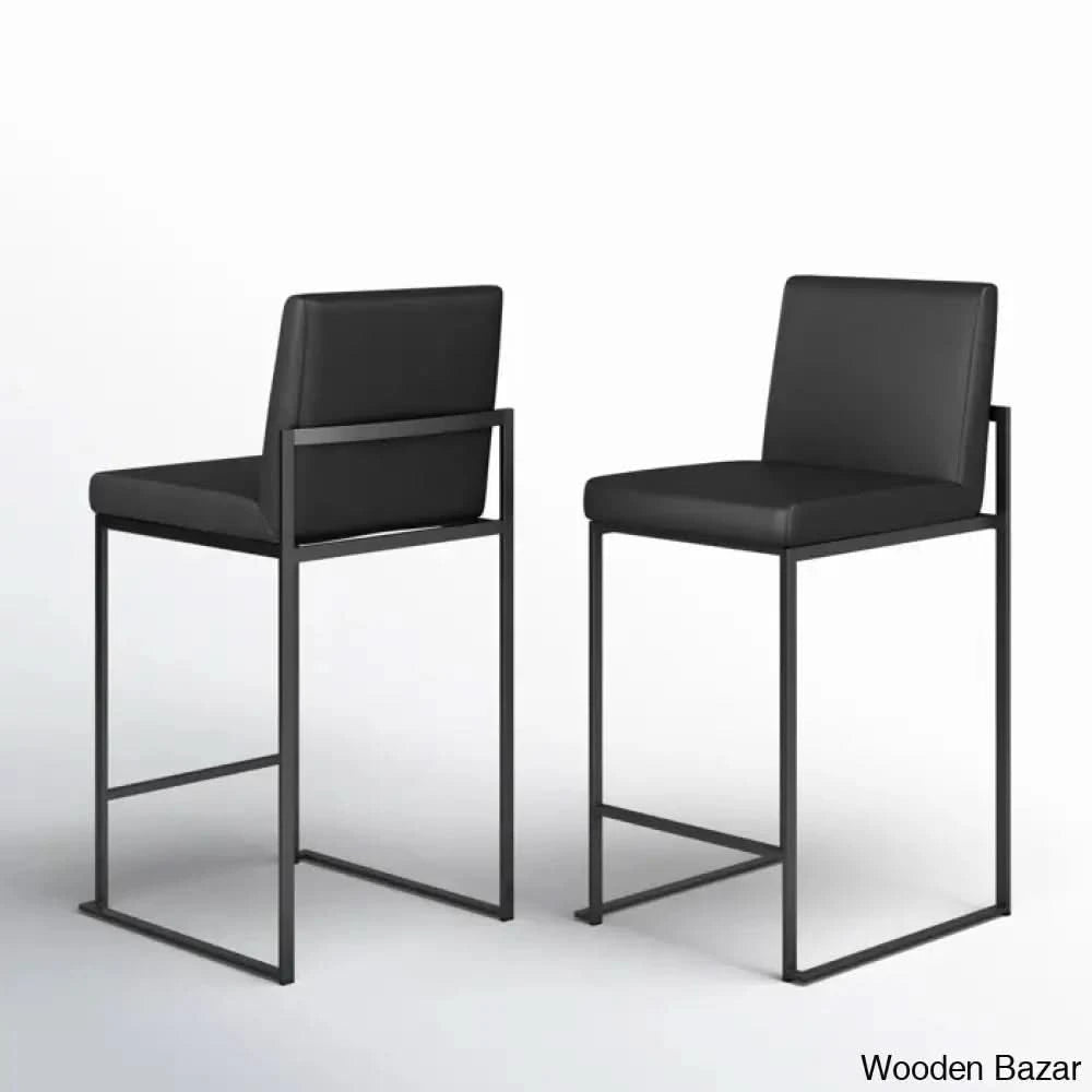 Rakowskiz Swivel Upholstered Counter And Bar Stool With Metal Frame (Set Of 2)