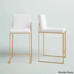 Rakowskiz Swivel Upholstered Counter And Bar Stool With Metal Frame (Set Of 2)