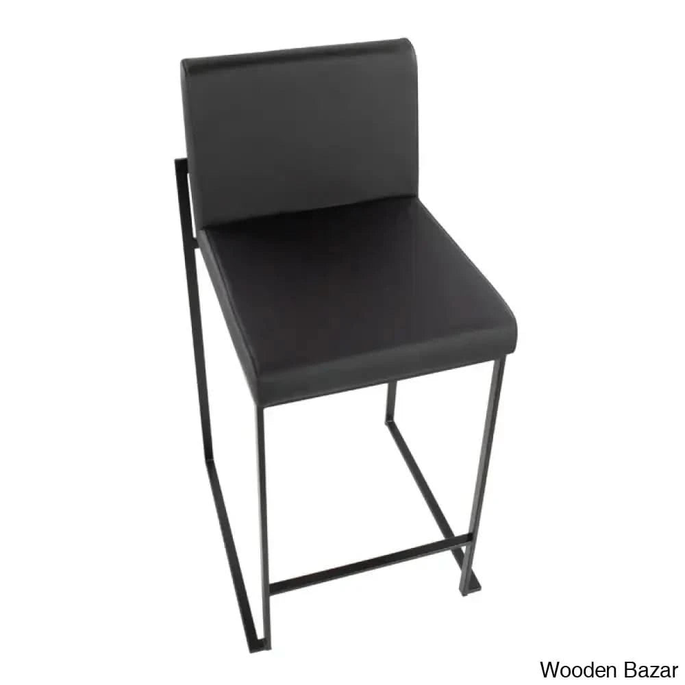 Rakowskiz Swivel Upholstered Counter And Bar Stool With Metal Frame (Set Of 2)