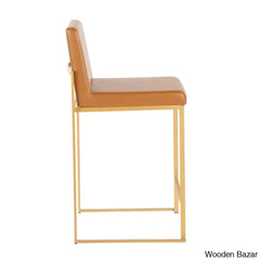 Rakowskiz Swivel Upholstered Counter And Bar Stool With Metal Frame (Set Of 2)