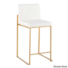 Rakowskiz Swivel Upholstered Counter And Bar Stool With Metal Frame (Set Of 2)