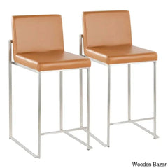 Rakowskiz Swivel Upholstered Counter And Bar Stool With Metal Frame (Set Of 2)