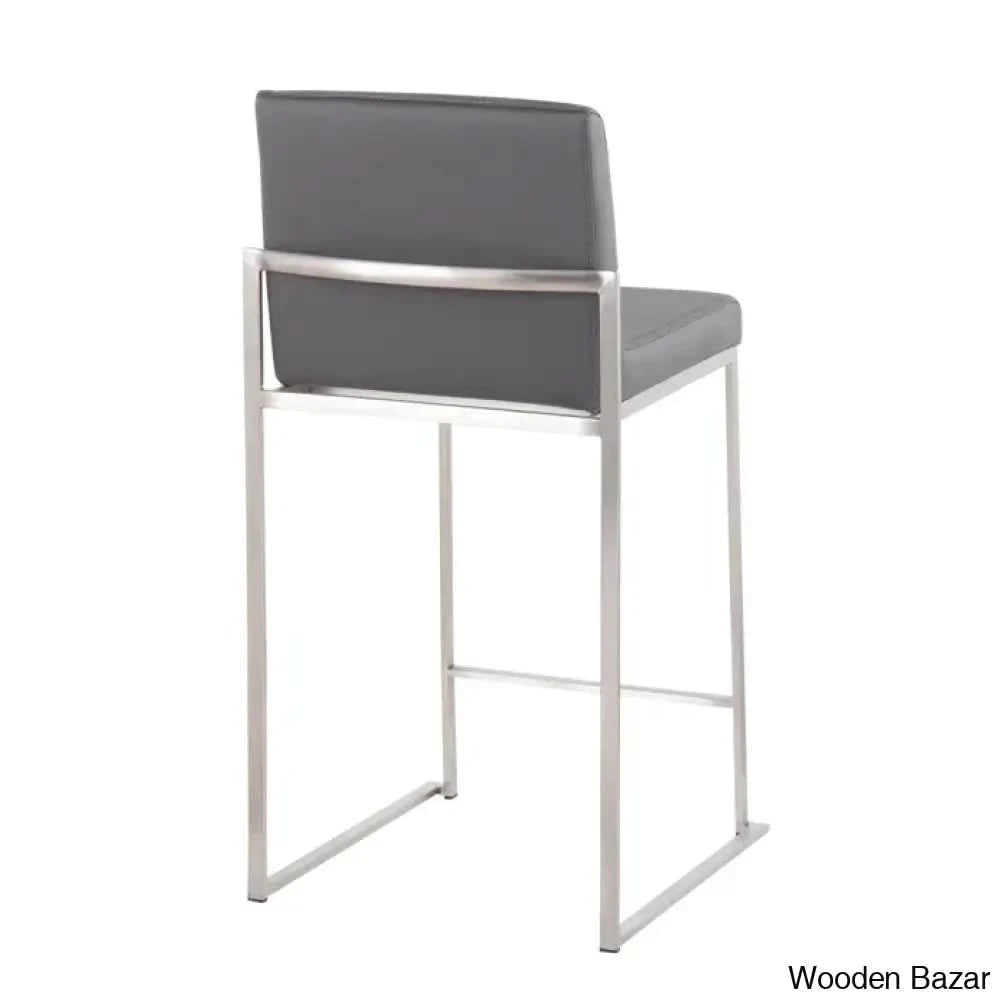 Rakowskiz Swivel Upholstered Counter And Bar Stool With Metal Frame (Set Of 2)