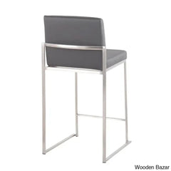 Rakowskiz Swivel Upholstered Counter And Bar Stool With Metal Frame (Set Of 2)