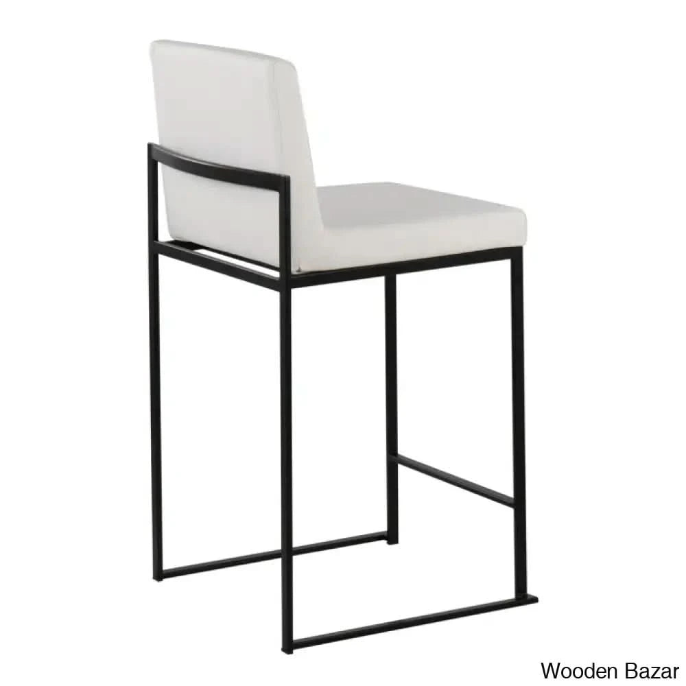 Rakowskiz Swivel Upholstered Counter And Bar Stool With Metal Frame (Set Of 2)