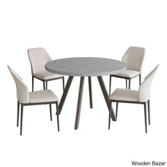 Ranjiosh 35.4’’ Round Dining Table Set | Sleek Modern Kitchen For 4People