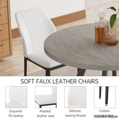 Ranjiosh 35.4’’ Round Dining Table Set | Sleek Modern Kitchen For 4People