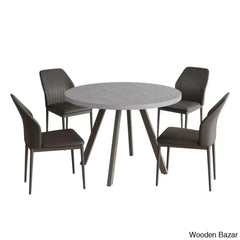 Ranjiosh 35.4’’ Round Dining Table Set | Sleek Modern Kitchen For 4People